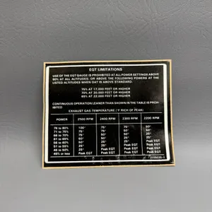 Cessna Placard P/N 2105030-1